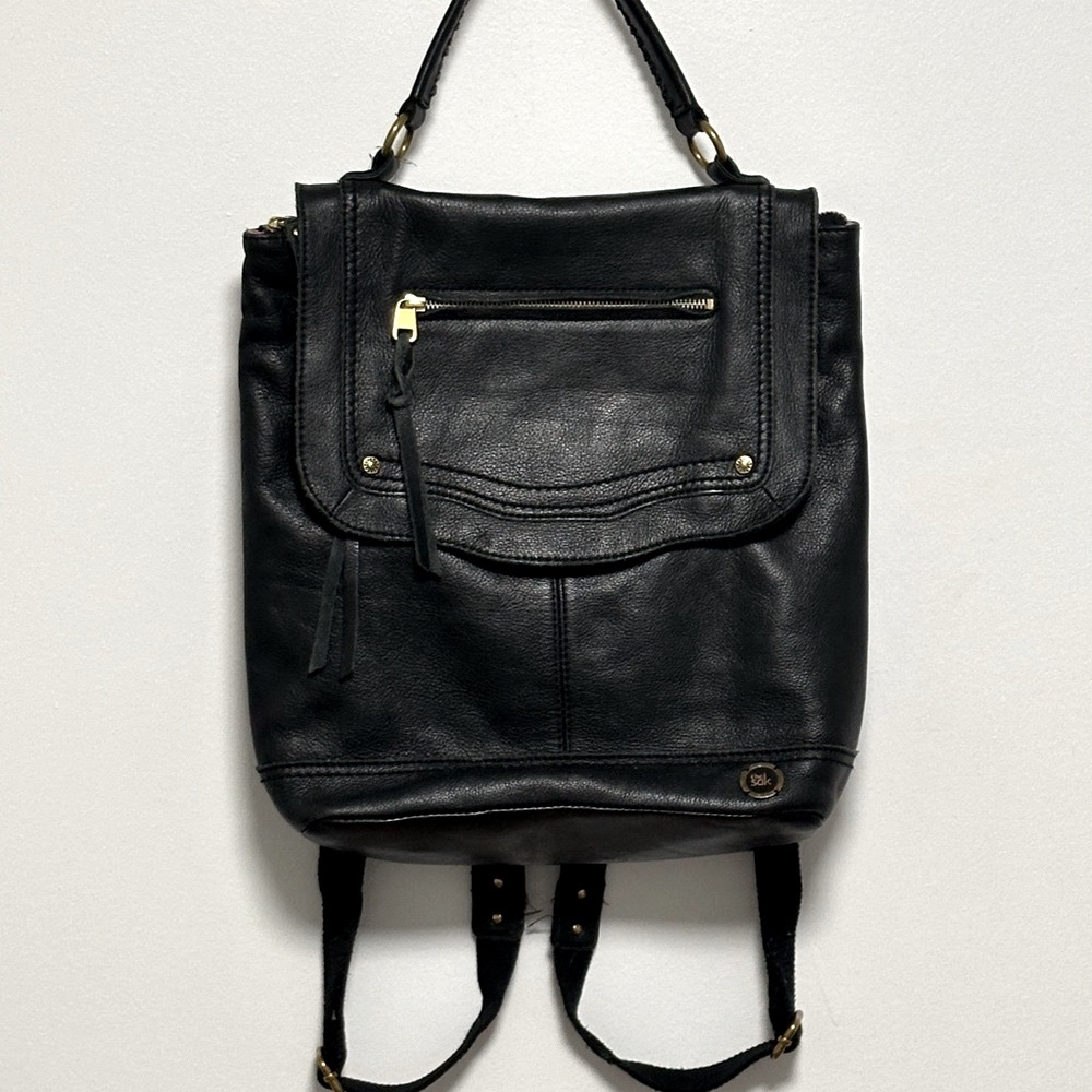 The Sak Soft Black Pebbled Leather Backpack